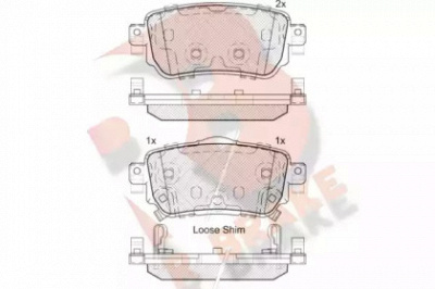 R BRAKE rb2188 -  Комплект тормозных колодок, дисковый тормоз